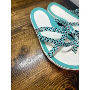 Crocs White And Blue Sandals‎ SIze 6 thumbnail 3