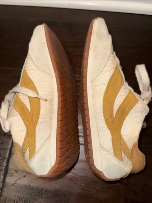 Vince Beige Suede Sneakers with Mustard Side Panels 6M thumbnail 5