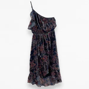 Adelyn Rae Angie Dress One Shoulder Velvet Floral Ruffle Small New With Tags thumbnail 13