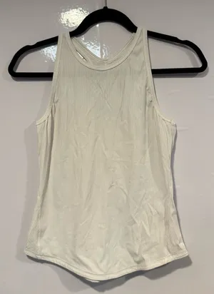 Lululemon White Ribbed Racerback Tank Top‎ thumbnail 1