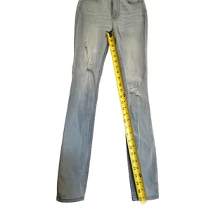 Hollister Jeans Women's 23 Blue Ultra High Rise Skinny Distressed Stretch Denim thumbnail 9