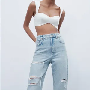 ZARA Ripped Wide Leg Jeans thumbnail 2