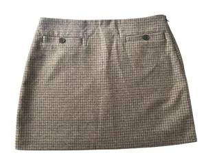 Plaid Mini Skirt A Line‎ Wool Blend Brown Blue Preppy Madewell Women 10 thumbnail 1
