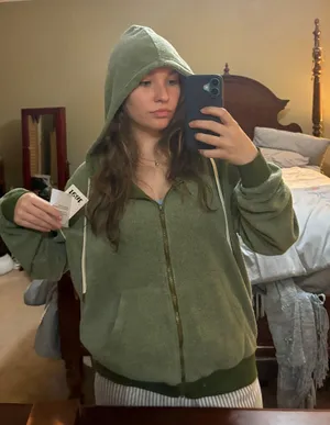 green unisex zip up thumbnail 4
