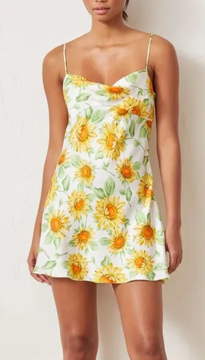 Bec + Bridge Sunflower Print Silk Slip Dress thumbnail 1