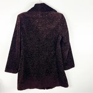 CALVIN KLEIN Burgundy Textured Lined Trench Coat Medium Fall Winter Neutral Cozy thumbnail 2
