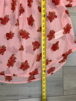 Free People Pink Red Patricia Floral Embroidered Sheer Long Sleeve Boho Blouse M thumbnail 7