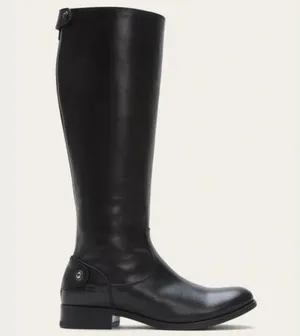Frye Melissa Black Button Back Zip Leather Riding Boots Size 7 thumbnail 1
