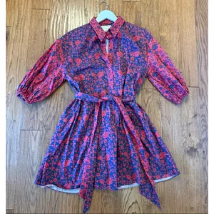 Anthropologie x Sachin & Babi nightingale purple floral shirt dress M thumbnail 7