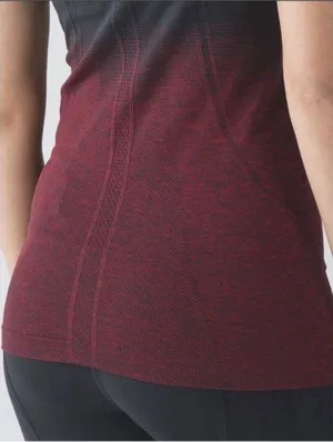 VERY RARE Lululemon Women's Run Swiftly Tech Red Black Ombre Short Sleeves Sz 9 thumbnail 1
