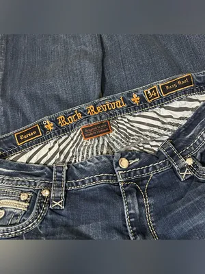 Rock Revival Easy Bootcut Embellished Embroidered Denim Jeans Women’s Size 34 thumbnail 7