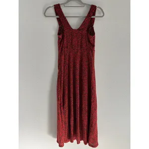 Vintage Midi Dress Womens 6 Black Red Sweetheart Romantic 90s Cocktail Party‎ thumbnail 2