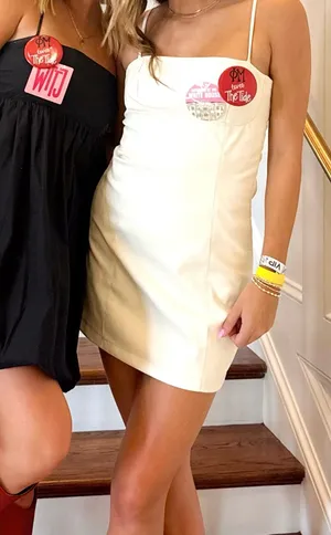 White Leather Dress Revolve thumbnail 1