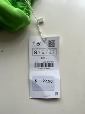 ZARA green one shoulder top thumbnail 3