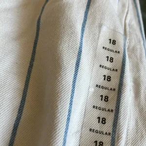 Nwt American Eagle Outfitters Blue White Striped High Rise Mom Jeans thumbnail 6