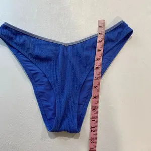 Aerie Real Good Blue Textured Cheeky Bikini Bottom Medium Crinkle Swim thumbnail 7