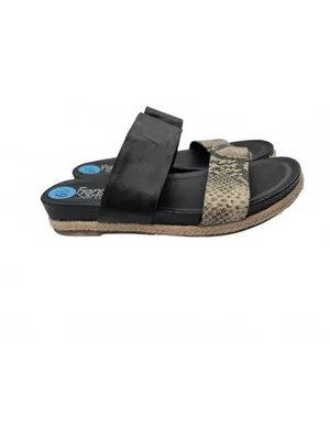 Franco Sarto Womens Sandals Slip On Black Gray Size 6.5 Preppy Minimalist office thumbnail 2