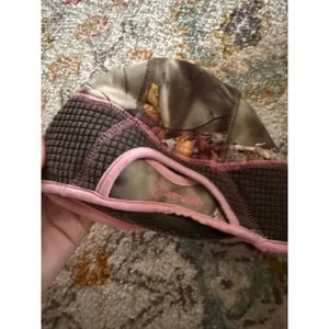 Huntworth Womens Camo Waffle Fleece Ponytail Beanie Hat Brown Pink Hunting thumbnail 2