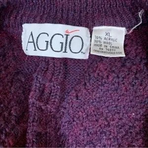AGGIO Vintage Cardigan Geometric Knit Button Front‎ Sweater XL thumbnail 3