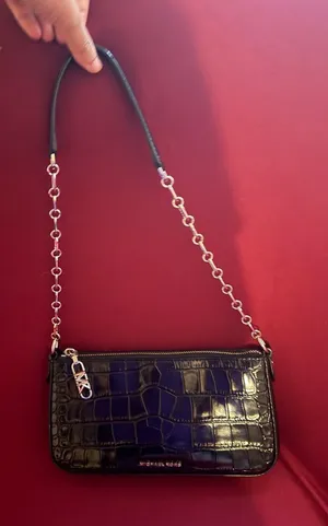 Michael Kors Black Croc-Embossed Shoulder Bag with Chain Strap thumbnail 1