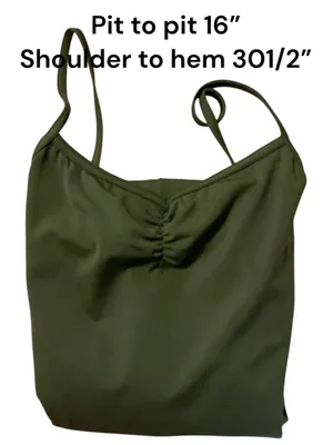 Weissman Olive Green Mesh Button-Down Over-Shirt & Cami Romper Set – Size LA (Large Adult)l thumbnail 6