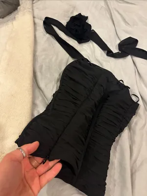 Zara corset top with black rosette thumbnail 5