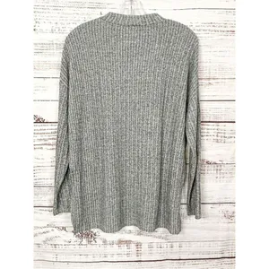 Juicy Couture Vintage Ribbed Long Sleeve Pullover Sweater Heather Gray Sz Medium thumbnail 9