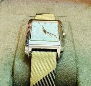 Burberry Black and Cream Watch with Stainless Steel Case thumbnail 1