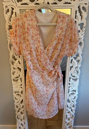 Wrap Dress Nordstrom Orange Size M thumbnail 1