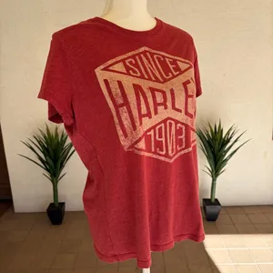 Harley Davidson Red Tee Shirt Size Large thumbnail 4