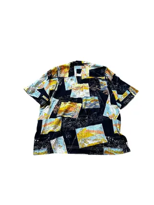 We The Free Love Letters Oversize Button Up Shirt Patchwork Floral Swiss Dot thumbnail 5