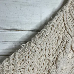 POL Chunky Knit Crew Neck Pullover Sweater Cream Size Small thumbnail 9