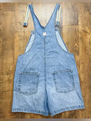Vtg GAP Denim Shortalls Overalls Sz XL Relaxed Cotton Faded thumbnail 2