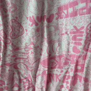 Vintage 2005 y2k Victoria’s Secret pink low rise pajamas pants graffiti elastic thumbnail 5