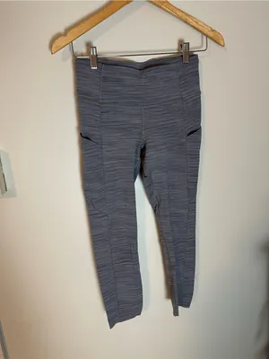 Lululemon Fast and Free crop leggings grey thumbnail 2