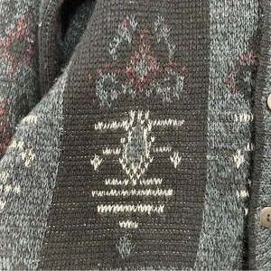 Vintage Oversized Blue Argyle Cardigan Grunge‎ Eclectic Grandpacore Funky Fall thumbnail 2