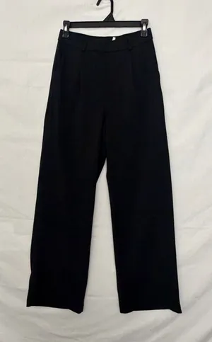 Halara High Waisted Wide Leg Dress Pants Black Pleated Pull On Trousers(A921) thumbnail 1
