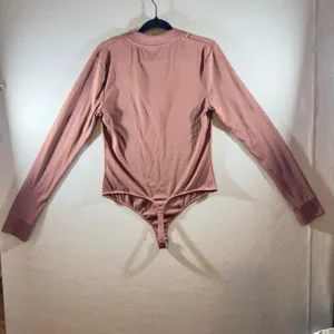 388 | Free People Intimately Ribbed V-Neck‎ Collared Bodysuit Mauve Women XL thumbnail 2