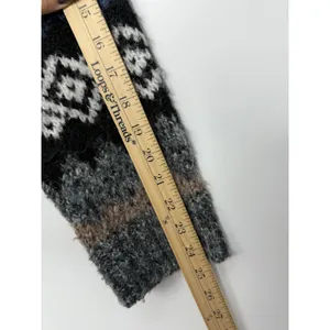 Evereve Fair Isle Fuzzy Knit Sweater Blue Gray Black Nordic Cozy Winter M thumbnail 8