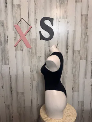 SHEIN High Neck Sleeveless Bodysuit Womens XS Solid Black Stretch thumbnail 3