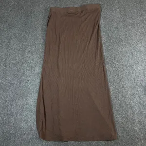 Mable Brown Ribbed Knit Maxi Skirt Side Button Slit Small Whimsigoth Fall thumbnail 2