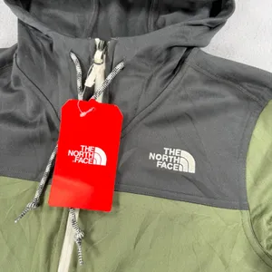 The North Face Womens Colorblock Full Zip Hoodie Olive Green Black Small NWT thumbnail 2