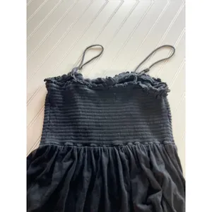Anthropologie Marisol Smocked Gauze Maxi Dress Black Tiered Cotton Large thumbnail 9
