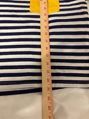 ASOS Navy White Striped Long Sleeve Top US 12 Yellow Pocket Nautical thumbnail 5