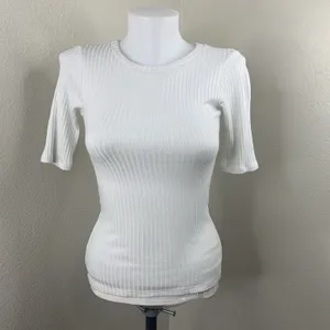 Reformation Jeans White-ish Ribbed Tencel Top Sz XS Shirt thumbnail 2