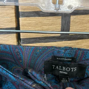 Talbots Hampshire Blue Paisley Print Dress Pants Size‎ 4P thumbnail 7