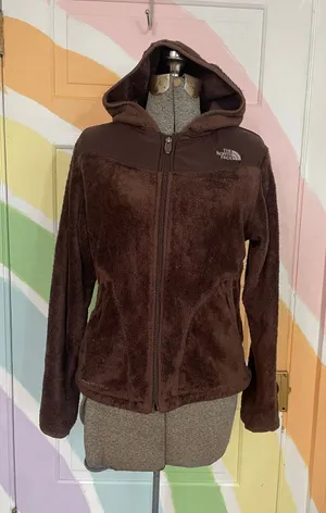 The North Face Osito Hooded Fleece Jacket Womens Small Brown Plush Full Zip thumbnail 1