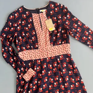 Boden NWT Navy Conker Clover Geo Daisy Dress thumbnail 2