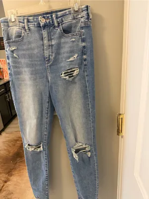 American Eagle Forever Soft Super Hi-Rise Distressed Jeggings Size 8R thumbnail 3
