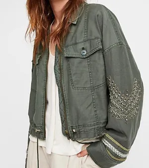 Free People cropped military jacket thumbnail 1